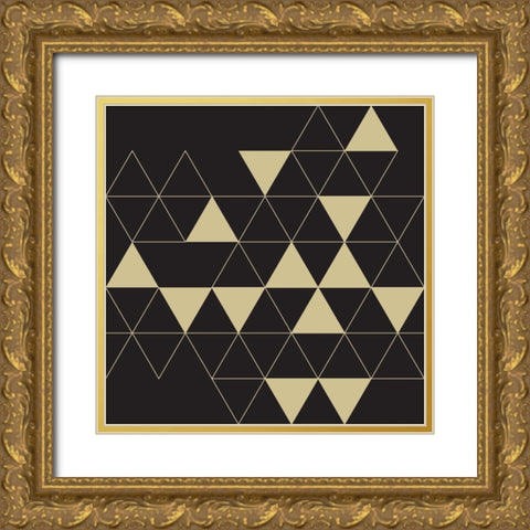 Losanges noirs dorÃ©s Gold Ornate Wood Framed Art Print with Double Matting by Braun Studio