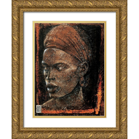Regard ethiopien Gold Ornate Wood Framed Art Print with Double Matting by Arietti, Fabienne
