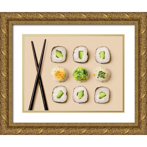 Baguettes et makis I Gold Ornate Wood Framed Art Print with Double Matting by Sultan, Galith