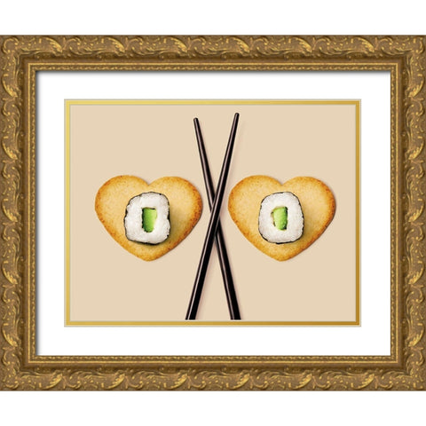 Baguettes et makis II Gold Ornate Wood Framed Art Print with Double Matting by Sultan, Galith