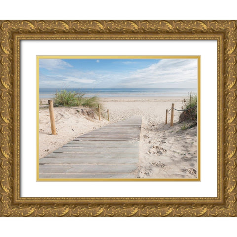Plage Gold Ornate Wood Framed Art Print with Double Matting by Braun Studio