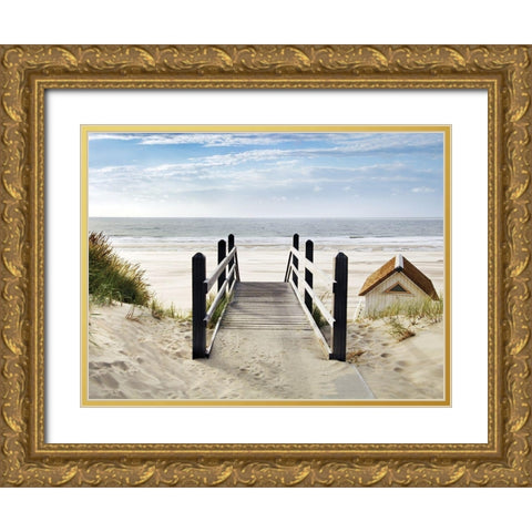 Plage Gold Ornate Wood Framed Art Print with Double Matting by Braun Studio