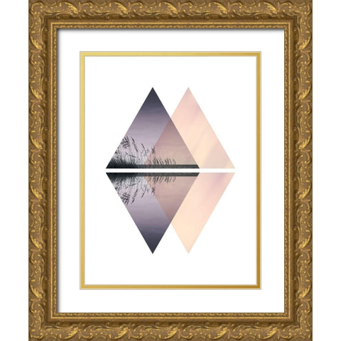 Paysage Geom Gold Ornate Wood Framed Art Print with Double Matting by Braun Studio