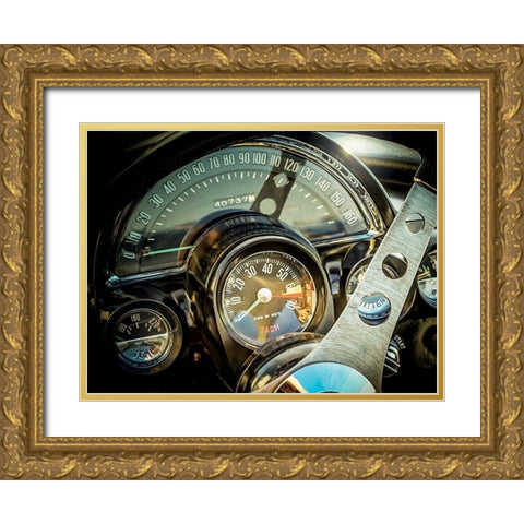 Vintage car 2 Gold Ornate Wood Framed Art Print with Double Matting by Braun Studio
