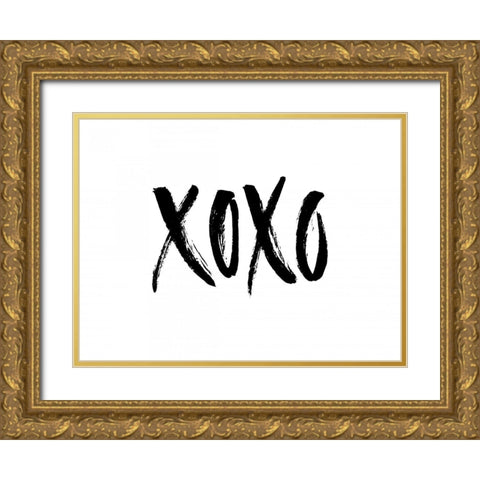 Xoxo Gold Ornate Wood Framed Art Print with Double Matting by Braun Studio