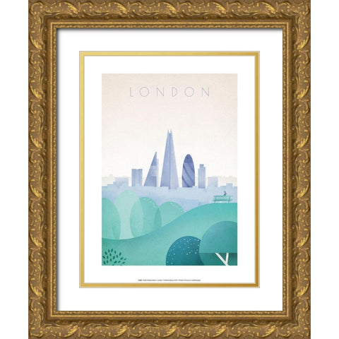 London Gold Ornate Wood Framed Art Print with Double Matting by BRAUN Studio