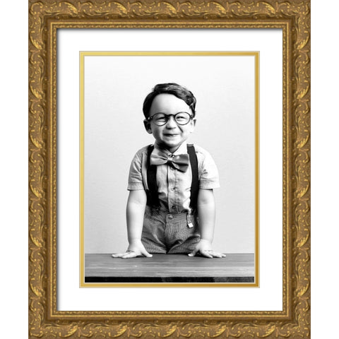 Petit Bonhomme Gold Ornate Wood Framed Art Print with Double Matting by BRAUN Studio