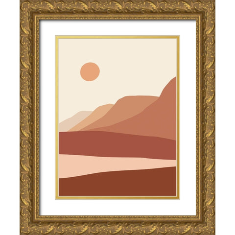Montagnes Gold Ornate Wood Framed Art Print with Double Matting by BRAUN Studio