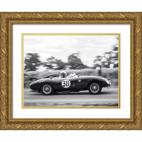 Vintage race Gold Ornate Wood Framed Art Print with Double Matting by BRAUN Studio