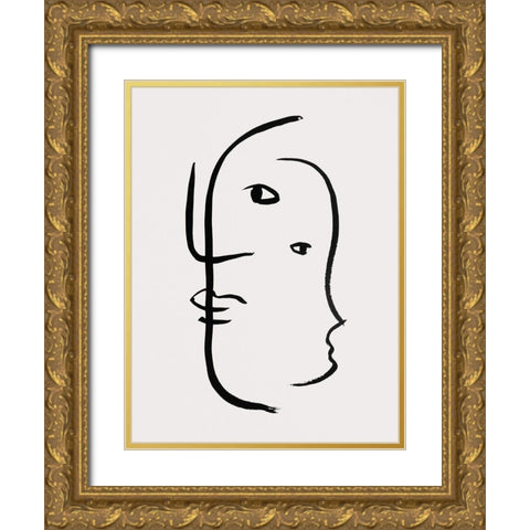 Braun Studio - Visages I Gold Ornate Wood Framed Art Print with Double Matting by Braun Studio