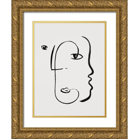 Braun Studio - Visages II Gold Ornate Wood Framed Art Print with Double Matting by Braun Studio