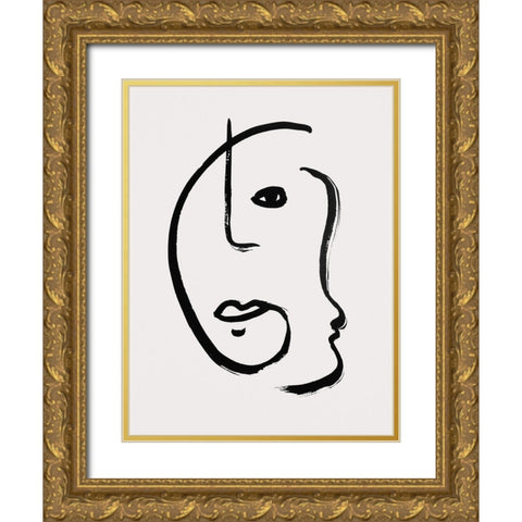 Braun Studio - Visages III Gold Ornate Wood Framed Art Print with Double Matting by Braun Studio