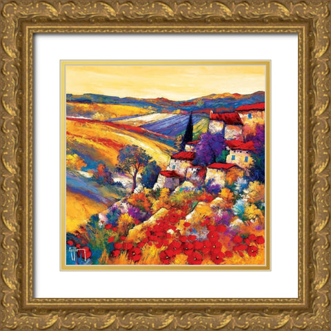 Couchant dans les collines Gold Ornate Wood Framed Art Print with Double Matting by Keiflin, Roger
