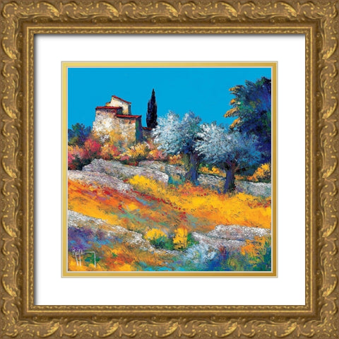 Les vieilles pierres Gold Ornate Wood Framed Art Print with Double Matting by Keiflin, Roger