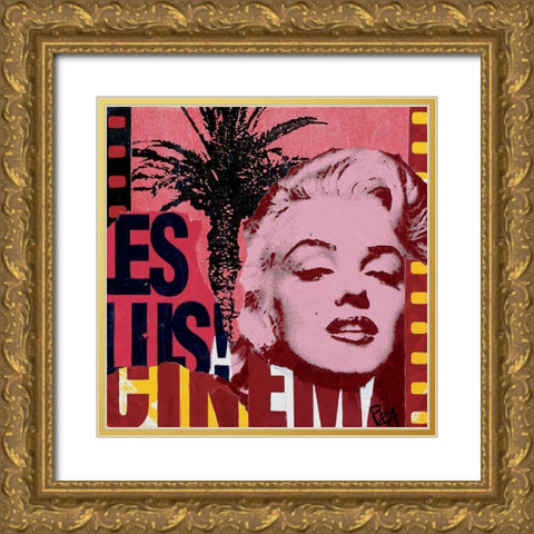 Les plus du cinema Gold Ornate Wood Framed Art Print with Double Matting by Raynal, Paul