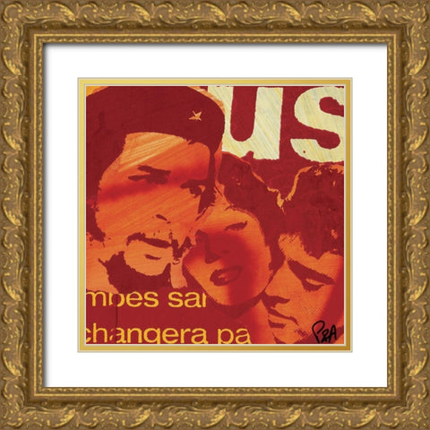 Partage de pouvoir Gold Ornate Wood Framed Art Print with Double Matting by Raynal, Paul