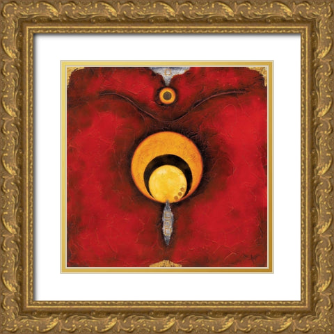 Trois a la suite Gold Ornate Wood Framed Art Print with Double Matting by Arthure