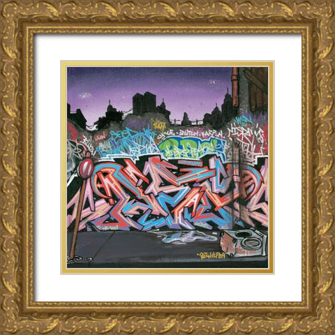 Wicked Street Gold Ornate Wood Framed Art Print with Double Matting by Butch and Pea