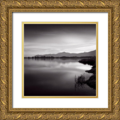 Etang Gold Ornate Wood Framed Art Print with Double Matting by Poli, Jean-Philippe