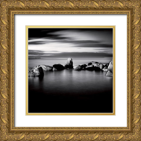 LIle Rousse Gold Ornate Wood Framed Art Print with Double Matting by Poli, Jean-Philippe