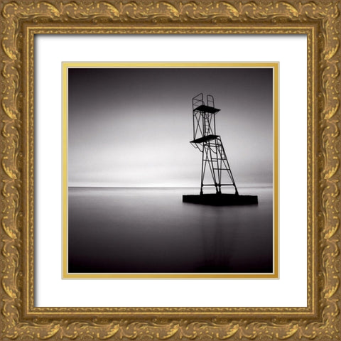 Le Treport Gold Ornate Wood Framed Art Print with Double Matting by Laurenceau, Gerard