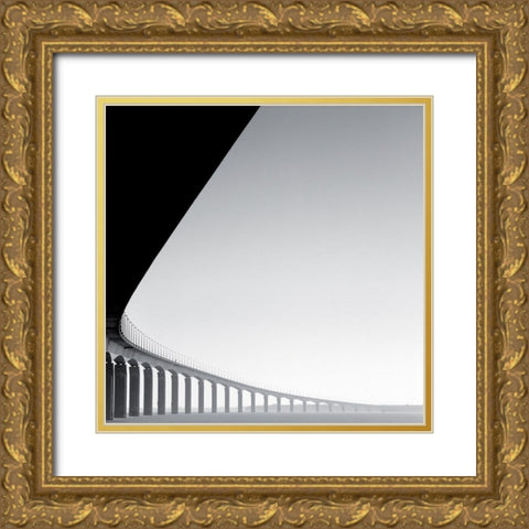 Pont Ile de Re Gold Ornate Wood Framed Art Print with Double Matting by Laurenceau, Gerard