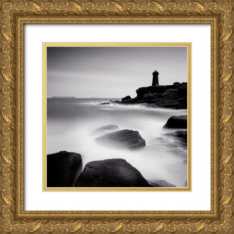 Ploumanach Gold Ornate Wood Framed Art Print with Double Matting by Laurenceau, Gerard