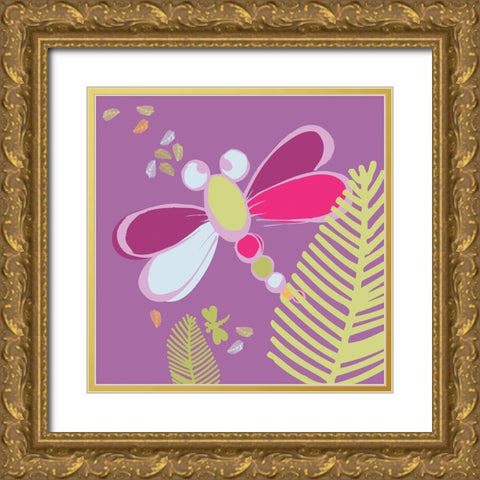 Butterfly Gold Ornate Wood Framed Art Print with Double Matting by Gilibert, Soizic