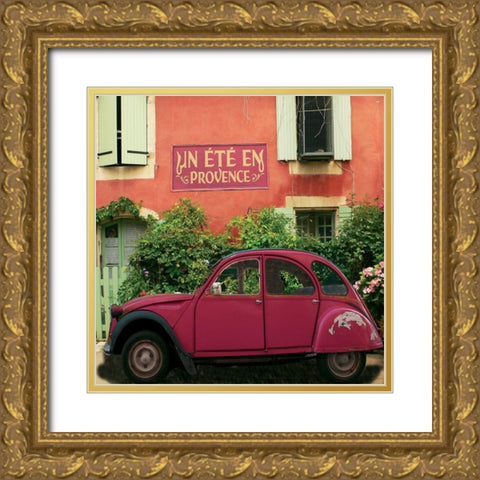 La 2 CV dun ete en Provence Gold Ornate Wood Framed Art Print with Double Matting by Lautier, Julien