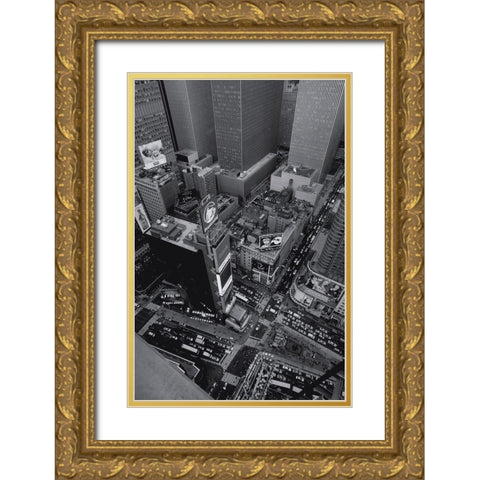 Buildings sur la 7e avenue et la 47e rue (detail) Gold Ornate Wood Framed Art Print with Double Matting by Setboun, Michel