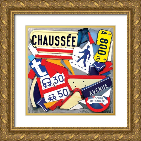 Chaussee Gold Ornate Wood Framed Art Print with Double Matting by Costa, Fernando