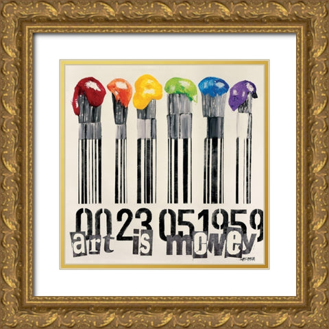 Art is money Gold Ornate Wood Framed Art Print with Double Matting by Gachaga, Vincent