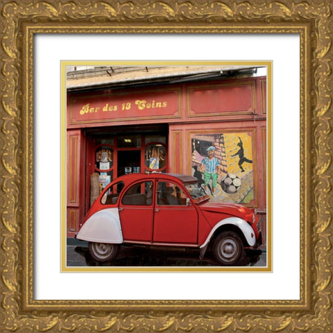 Bar des 13 coins Gold Ornate Wood Framed Art Print with Double Matting by Lautier, Julien