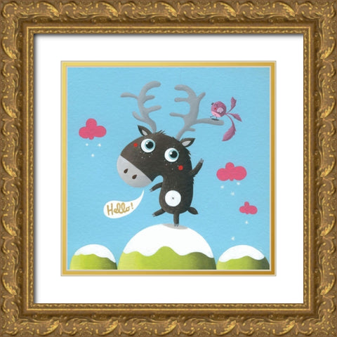 Renne Gold Ornate Wood Framed Art Print with Double Matting by MKT4