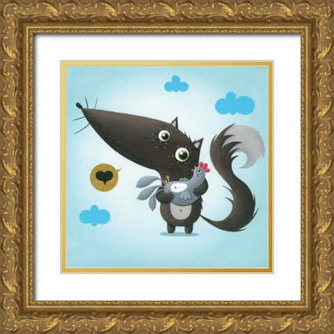 LoupEtPoule Gold Ornate Wood Framed Art Print with Double Matting by MKT4