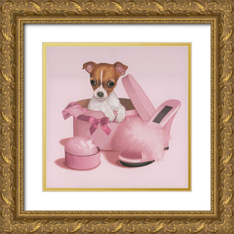 La vie en rose Gold Ornate Wood Framed Art Print with Double Matting by Cazenave, Maryline