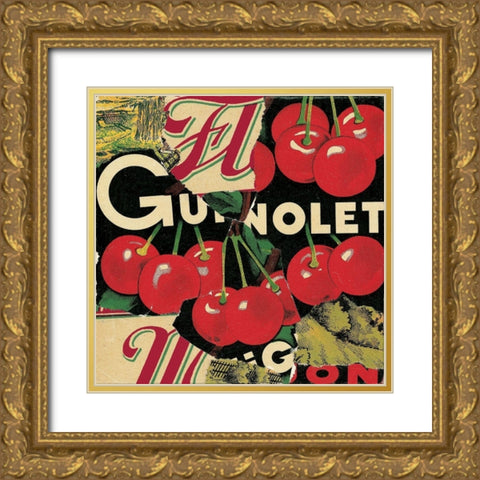 Cerises II Gold Ornate Wood Framed Art Print with Double Matting by Sigrid, M.