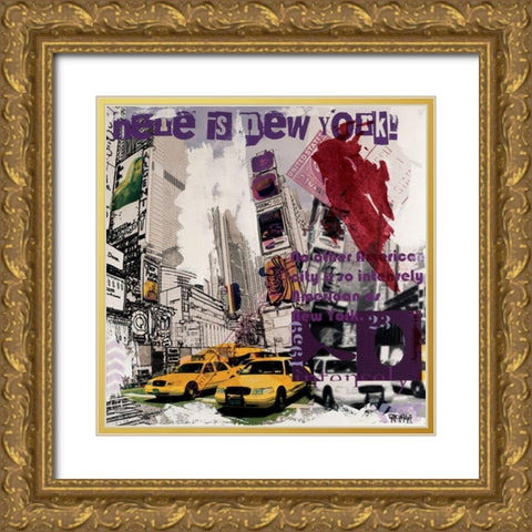 Here is New York Gold Ornate Wood Framed Art Print with Double Matting by Gachaga, Vincent