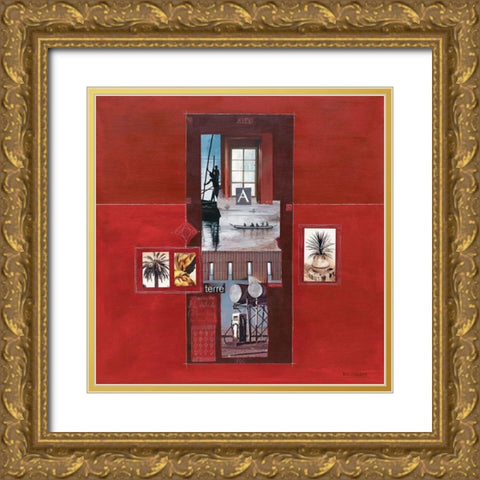 Africa Gold Ornate Wood Framed Art Print with Double Matting by Balthazar