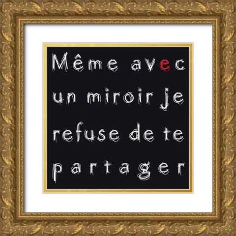 Avec un miroir Gold Ornate Wood Framed Art Print with Double Matting by Cilpa, Audrey and Fabrice