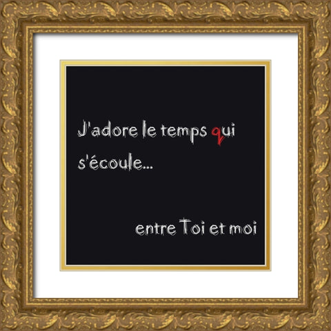 Le temps qui seÂ´coule Gold Ornate Wood Framed Art Print with Double Matting by Cilpa, Audrey and Fabrice