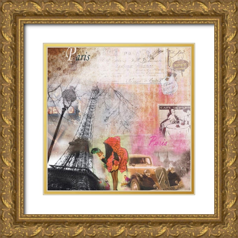 Paris Folies II Gold Ornate Wood Framed Art Print with Double Matting by BRAUN Studio