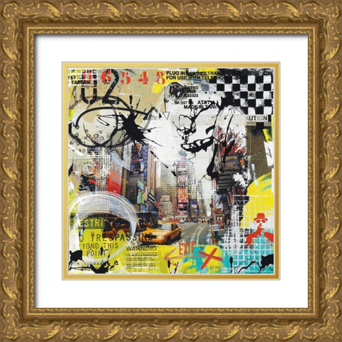 Time Square Gold Ornate Wood Framed Art Print with Double Matting by Gachaga, Vincent