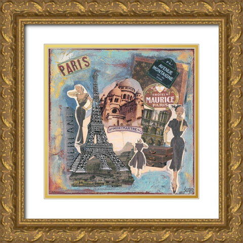 Avenue Montaigne Gold Ornate Wood Framed Art Print with Double Matting by Sigrid, M.