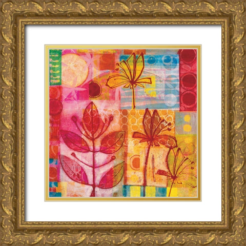 Floraison Gold Ornate Wood Framed Art Print with Double Matting by Carvalho, Cecile de