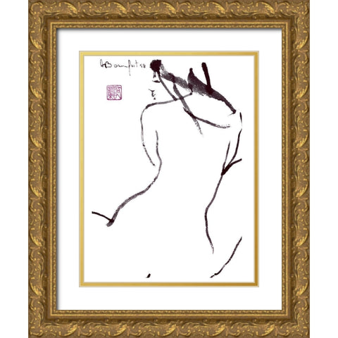 Jim Gold Ornate Wood Framed Art Print with Double Matting by Bonnefoit, Alain