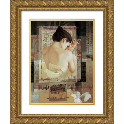 Derniers frimas Gold Ornate Wood Framed Art Print with Double Matting by Graux, David