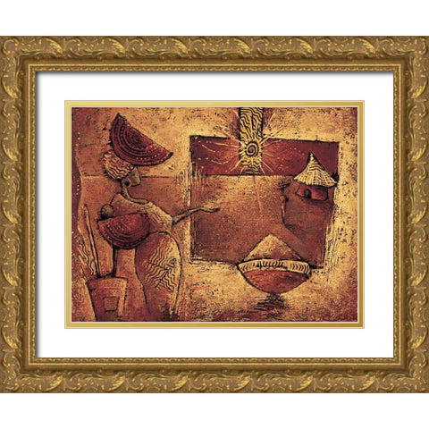 La 5eme case Gold Ornate Wood Framed Art Print with Double Matting by Vital, Isabelle