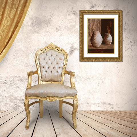 Origine II Gold Ornate Wood Framed Art Print with Double Matting by Flaud, Beatriz