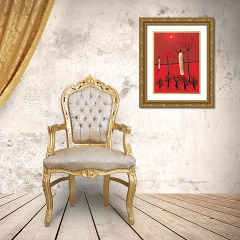 Si pres, si loin Gold Ornate Wood Framed Art Print with Double Matting by Rauscher, Michel